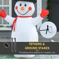 HOMCOM 6ft Christmas Inflatables Outdoor Decorations Glowing Snowman, Blow-Up Yard Christmas Decor with LED Lights Display(m-7)