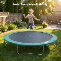 Soozier Trampoline Pad, 14FT Replacement Trampoline Safety Pad Mat Spring Cover, Water-Resistant, UV-Resistant, Tear-Resistant, No Holes for Pole, Green(m-1)