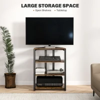 HOMCOM TV Stand Cabinet for 28" TVs with Adjustable Shelves and Extension Lead Holder for Living Room, Rustic Brown(m-4)
