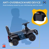 Aosom Kids Ride On Sliding Car with Hidden Under Seat Storage, Foot-to-Floor Design, Black(m-6)