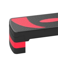 Soozier Adjustable Aerobic Stepper, Exercise Step Platform, Step Exercise Trainer, Workout Fitness Yoga Risers, 4"-6"-8", Red(m-9)
