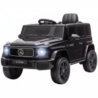 Qaba Licensed Mercedes-Benz G580 12V Kids Ride On Car with Remote, Soft Start, Headlights, Seat Belt, Music, USB, Horn, Black(m-1)