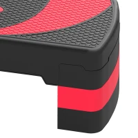 Soozier Adjustable Aerobic Stepper, Exercise Step Platform, Step Exercise Trainer, Workout Fitness Yoga Risers, 4"-6"-8", Red(m-12)