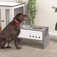 PawHut Elevated Dog Bowls, 3 Height Adjustable Raised Dog Bowls w/ Slow Feeder Mat, Stand, for Medium to Extra Large Dogs(m-10)