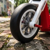 Qaba 12V Electric Car for Kids, Electric Ride On Tricycle with Soft Start, Light-Up Wheel, Adjustable Seat for 3-6, Red(m-8)
