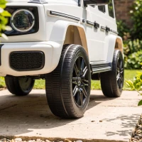Qaba Licensed Mercedes-Benz G580 12V Kids Ride On Car with Remote, Soft Start, Headlights, Seat Belt, Music, USB, Horn, White(m-8)