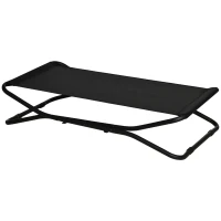 PawHut Elevated Dog Bed with Breathable Fabric, Foldable Pet Cot with Heavy Duty Steel Frame, Portable Cooling Pet Bed Indoor Outdoor Use, for Small Medium Dogs(m-11)