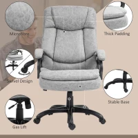 HOMCOM 6 Point Vibration Massage Office Chair with Heat, Microfibre Fabric Comfy Computer Desk Chair, Gray(m-6)