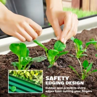 Outsunny 5' x 3' x 1' Large Outdoor Planter Box, Galvanized Raised Garden Bed with Metal Plant Stake, Green(m-5)