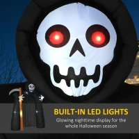 HOMCOM 9.5ft Halloween Inflatables, Grim Reaper Archway, Giant Outdoor Blow Up Yard Decoration with Build-in LED(m-4)