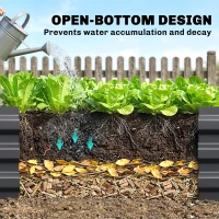 Outsunny 8x2x1ft Galvanized Raised Garden Bed Kit with Safety Edging for Flowers, Herbs and Vegetables, Dark Gray(m-6)