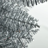 HOMCOM 7ft Unlit Pencil Artificial Christmas Tree with Realistic Branches and 499 Tips, Plastic Base, Silver(m-8)