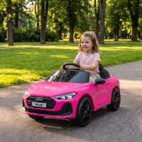 Qaba Audi A5L Licensed Electric Ride on Car for Kids 3-6 with Remote Control Dual Motors 4-Wheel Suspension Music, Pink(m-10)