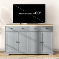 HOMCOM Modern Sideboard, Buffet Cabinet with Storage Drawers, Adjustable Shelves for Living Room, Dining Room, Entryway, Grey(m-6)