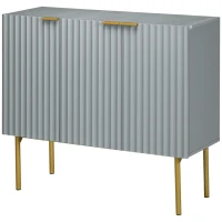 HOMCOM Modern Storage Cabinet Sideboard Buffet Cabinet with Gold Legs for Living Room Dining Room Hallway Grey(m-11)