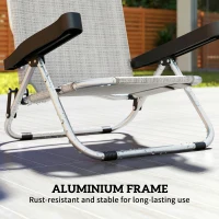 Outsunny Folding Beach Chair Set of 2, Reclining Backpack Beach Camping Chairs with 4-Position Adjustable Backrest(m-7)