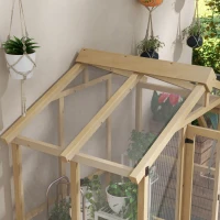 Outsunny Walk-in Polycarbonate Greenhouse Green House with Automatic Temperature Window and Lockable Door, 6.5' x 4' x 6.7'(m-8)