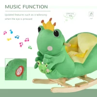 Qaba Kids Ride-On Rocking Horse Toy Frog Style Rocker with Fun Music, Seat Belt & Soft Plush Fabric Hand Puppet for Children 18-36 Months(m-5)