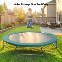 Soozier Trampoline Pad, 14FT Replacement Trampoline Safety Pad Mat Spring Cover, Water-Resistant, UV-Resistant, Tear-Resistant, No Holes for Pole, Green(m-7)