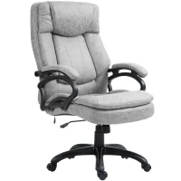 HOMCOM 6 Point Vibration Massage Office Chair with Heat, Microfibre Fabric Comfy Computer Desk Chair, Gray(m-1)