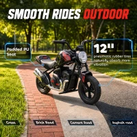 Qaba 24V Kids Electric Motorcycle with 180W Motor, 12" Rubber Tires, Up to 11MPH, Twist Throttle for Ages 6-12, Black(m-7)