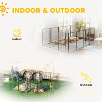 PawHut Dog Playpen for Indoor Outdoor, 24 Panels 44.5" H Puppy Playpen with Lockable Door, DIY Shape Pet Exercise Fence, Black(m-8)