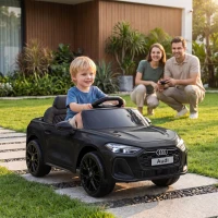 Qaba Audi A5L Licensed Electric Ride on Car for Kids 3-6 with Remote Control Dual Motors 4-Wheel Suspension Music, Black(m-2)