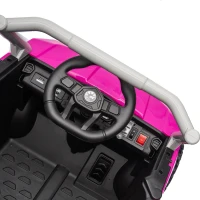 Qaba Kids Ride On Tractor, 12V Electric Tractor with Remote Control, Dual Motors, Music, Cargo Bed, Rear Suspension, Pink(m-12)
