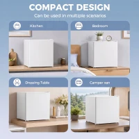 HOMCOM 1.62 Cu Ft Single Door Mini Fridge, Compact Refrigerator with Freezer, Adjustable Thermostat, White(m-6)