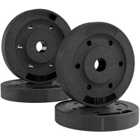 Soozier Weight Plates Set of 4, 1-Inch Barbell Weight Set for Home Gym Strength Training and Weightlifting, 4 x 11 lbs(m-9)