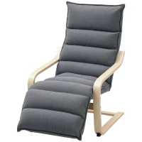 HOMCOM Accent Chair, Velvet Upholstered Living Room Chair with Footrest, Wood Frame, Dark Grey(m-2)
