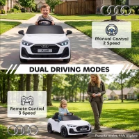 Qaba Audi A5L Licensed Electric Ride on Car for Kids 3-6 with Remote Control Dual Motors 4-Wheel Suspension Music, White(m-5)