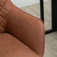 Vinsetto Mid Back Modern Home Office Chair Swivel Computer Desk Chair with Adjustable Height, Microfiber Cloth, Diamond Line Design, and Padded Armrests, Brown(m-8)