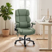 HOMCOM Ergonomic Office Chair with Inflatable Adjustable Lumbar Support, 400 Lbs Heavy Duty High Back Desk Chair, Light Green(m-10)