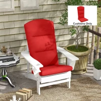 Outsunny Patio Chair Cushion for Adirondack Chairs Replacement Cushion with Back and Ties, Wine Red(m-1)