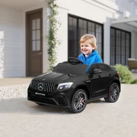 Aosom Officially Licensed Kids Ride-On Car 12V Electric Ride On Car Perfect Toy Gift with Remote Control Suspension Wheel, Black(m-8)