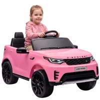 Qaba 12V Electric Car for Kids, Licensed Land Rover Ride on Car with Parent Remote, Soft Start, 4 Wheel Suspension, Pink(m-11)