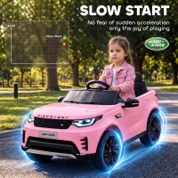 Qaba 12V Electric Car for Kids, Licensed Land Rover Ride on Car with Parent Remote, Soft Start, 4 Wheel Suspension, Pink(m-6)