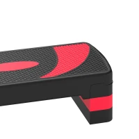 Soozier Adjustable Aerobic Stepper, Exercise Step Platform, Step Exercise Trainer, Workout Fitness Yoga Risers, 4"-6"-8", Red(m-10)