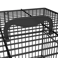 PawHut Bird Cage Portable w/ Slide-Out Tray Travel Cage for Parakeets w/ Perch & Food Bowls Black(m-10)