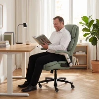 HOMCOM Ergonomic Office Chair with Inflatable Adjustable Lumbar Support, 400 Lbs Heavy Duty High Back Desk Chair, Light Green(m-8)