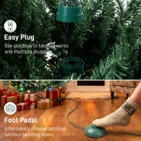 HOMCOM 7.5ft Prelit Christmas Tree, Colorado Blue Spruce, Easy Plug, Hinged Xmas Tree with Warm White & Multi-Colour LEDs(m-6)