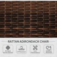 Outsunny Patio Adirondack Chair with Rattan Wicker, Soft Cushions, Tall Curved Backrest for Deck or Garden, Cream White(m-4)