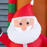 HOMCOM 9' Christmas Inflatables Outdoor Decorations Gingerbread House Archway, "Happy Holidays", Santa & Gingerbread Man, Blow-Up Yard Christmas Decor LED Light Display(m-22)