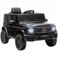 Qaba Licensed Mercedes-Benz G580 12V Kids Ride On Car with Remote, Soft Start, Headlights, Seat Belt, Music, USB, Horn, Black(m-11)