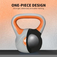 Soozier 18 lb Soft Kettlebell, Sand Filled Weight with Grip Handle, Solid Kettlebell Weight for Full Body Workout, Orange(m-7)