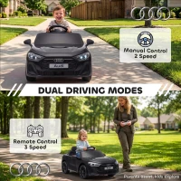 Qaba Audi A5L Licensed Electric Ride on Car for Kids 3-6 with Remote Control Dual Motors 4-Wheel Suspension Music, Black(m-5)