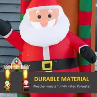 HOMCOM 9' Christmas Inflatables Outdoor Decorations Gingerbread House Archway, "Happy Holidays", Santa & Gingerbread Man, Blow-Up Yard Christmas Decor LED Light Display(m-18)
