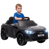 Qaba Audi A5L Licensed Electric Ride on Car for Kids 3-6 with Remote Control Dual Motors 4-Wheel Suspension Music, Black(m-11)