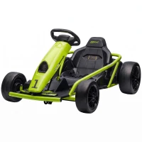 Aosom 24V Electric Go Kart for Kids, Drift Ride-On Racing Go Kart with 2 Speeds, for Boys Girls Aged 8-12 Years Old, Green(m-1)